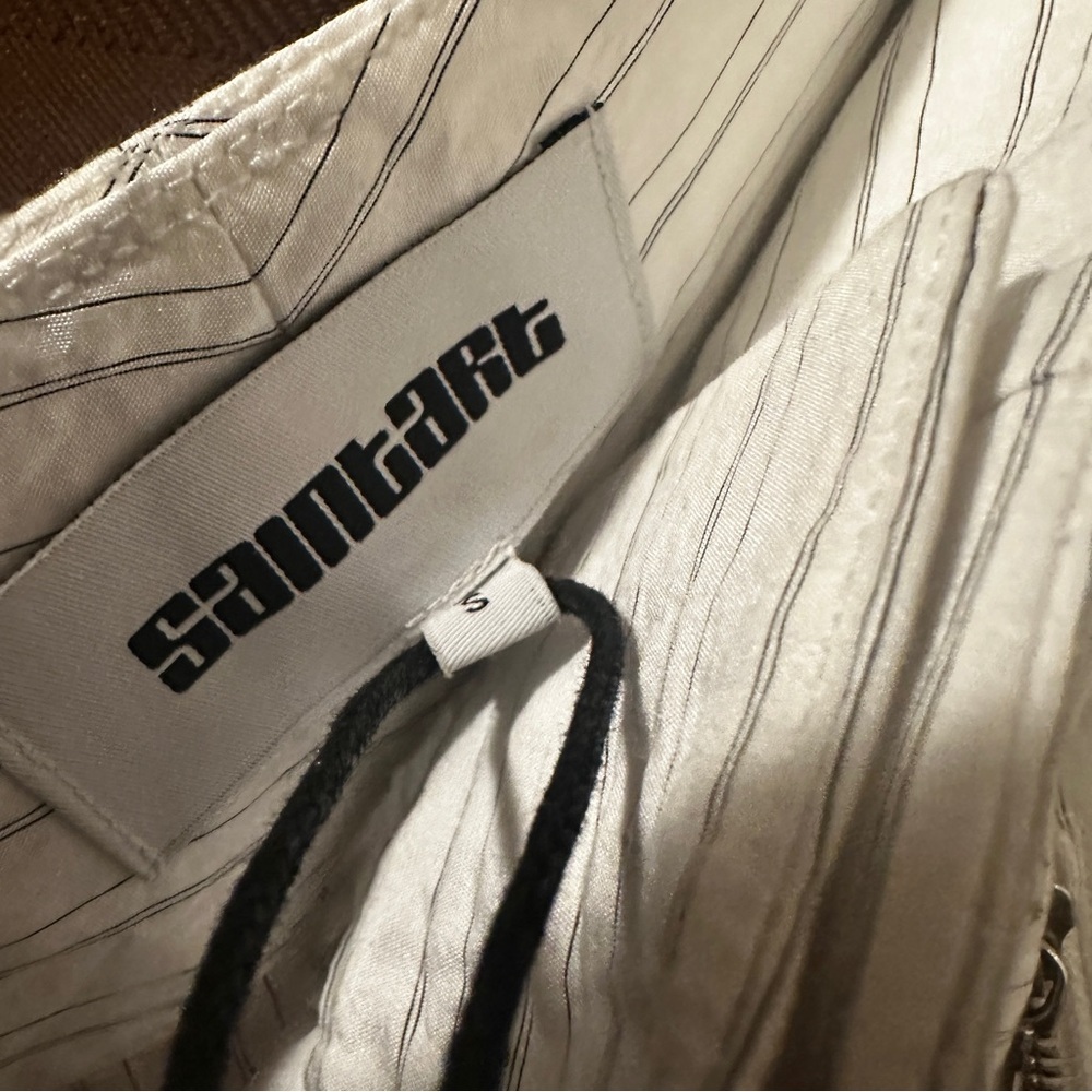 NWT Saint Art Women's Courtney White Black Stripe Baggy Pants Small reg $298 - Picture 8 of 10